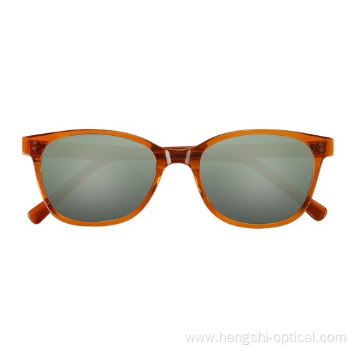 Classic Retro Acetate Frame Polarized Gray Lens Sunglasses For Men Women